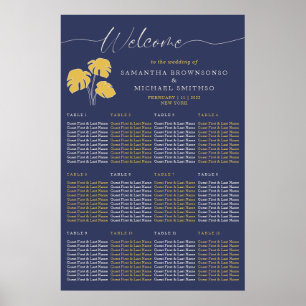 Poster Marine Palm Tropical Botanical Welcome Mariage