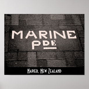 Poster Marine Parade, Napier, Nouvelle-Zélande