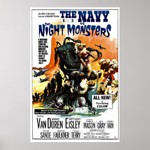 Poster Marine vintage de la science-fiction contre. Le