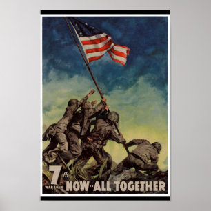 Poster Marines à Iwo Jima Vintage