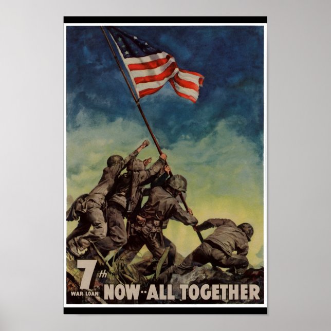 Poster Marines à Iwo Jima Vintage (Devant)