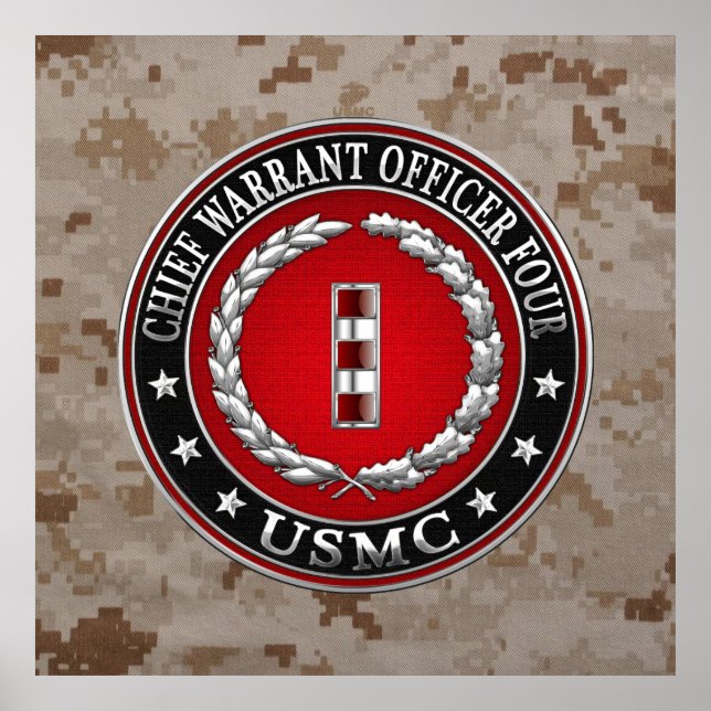 Poster Marines des États-Unis : Adjudant-chef quatre (USM (Devant)