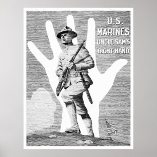 Poster Marines des États-Unis — La main droite de l'oncle