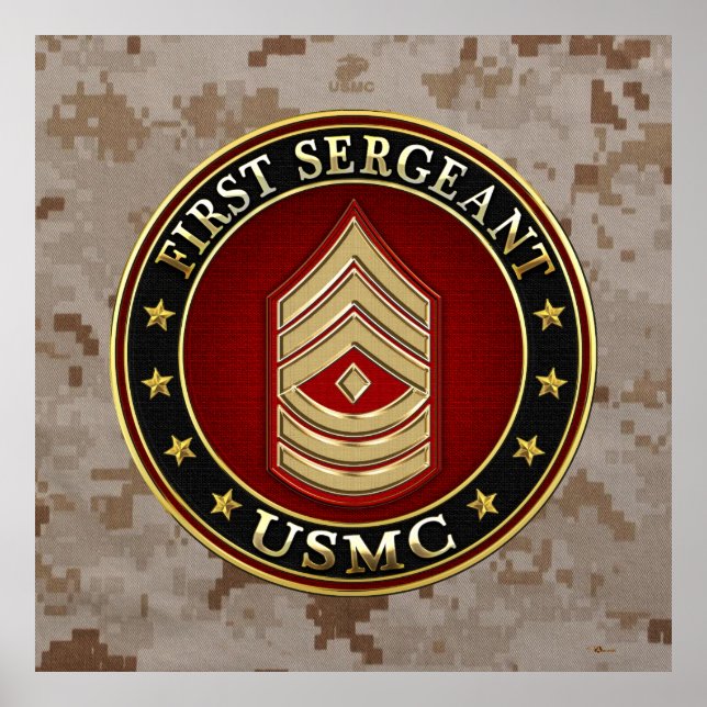 Poster Marines des États-Unis : Premier sergent (USMC 1er (Devant)