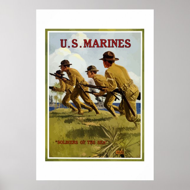 Poster Marines Des États-Unis — Soldats De La Mer (Devant)