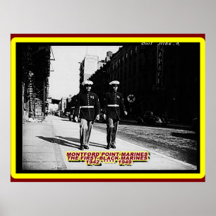 POSTER MARINES NOIRES EN 1943 HARLEM NEW YORK 1943