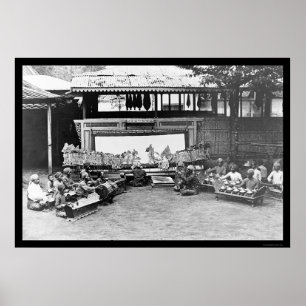 Poster Marionnettes Jouer Java Indonésie 1898