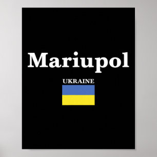 Poster Mariupol Ukraine et le drapeau ukrainien d'Ukraine