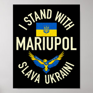 Poster Mariupol Ukraine Vintage Je suis avec Mariupol Ukr