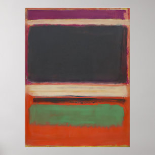 Poster Mark Rothko - No.3No.13 (Magenta, Noir, Vert sur 