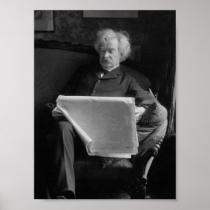 Poster Mark Twain - auteur et humoriste américains