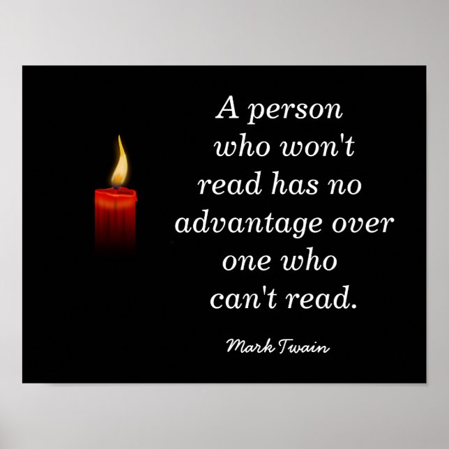 Poster Mark Twain Citation de lecture - Imprimer (Devant)