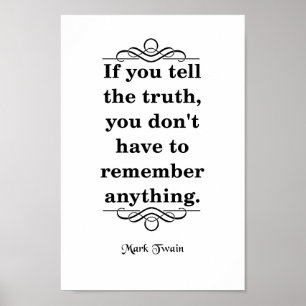Poster Mark Twain Citation, Raconte La Vérité