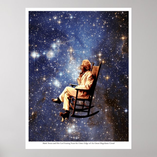 Poster Mark Twain et son chat (Devant)