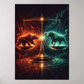 Poster Market Equilibrium, Day Trading, Abstract Geometry