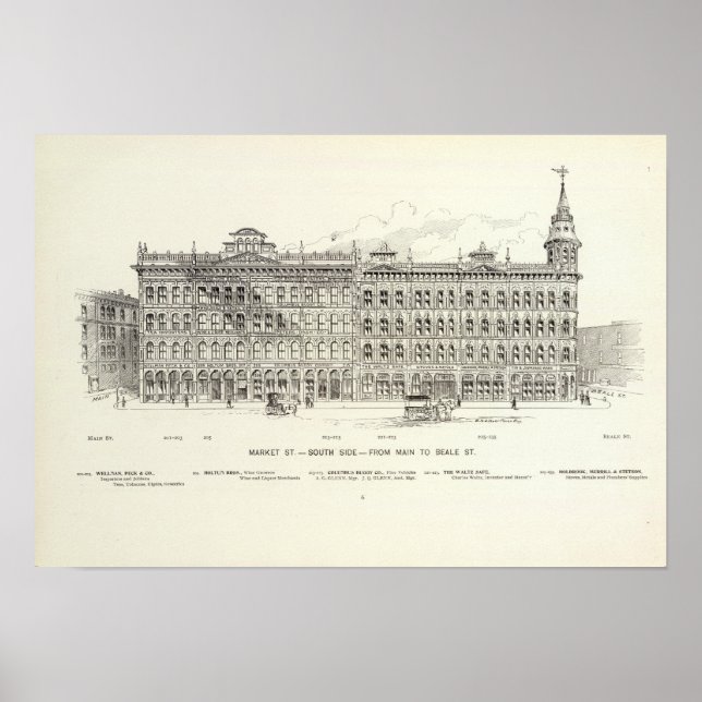 Poster Market South side Main et Beale (Devant)