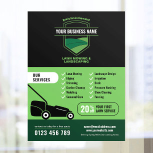 Poster Marketing de tonte de pelouse d'aménagement paysag