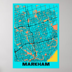 Poster Markham - Carte de la ville de Canada Gloria