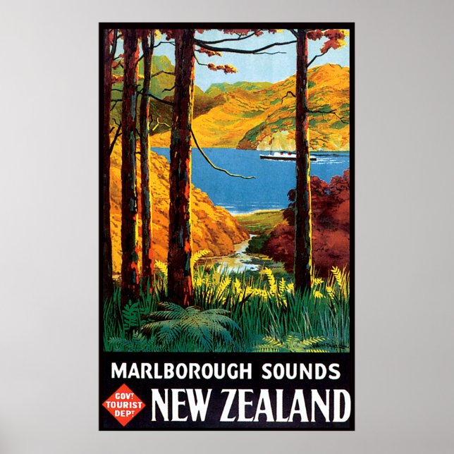 Poster Marlborough Sounds Nouvelle-Zélande (Devant)