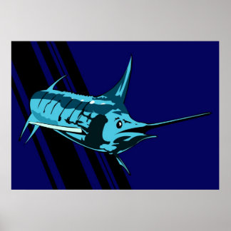 Poster Marlin dans l'ombre Illustration