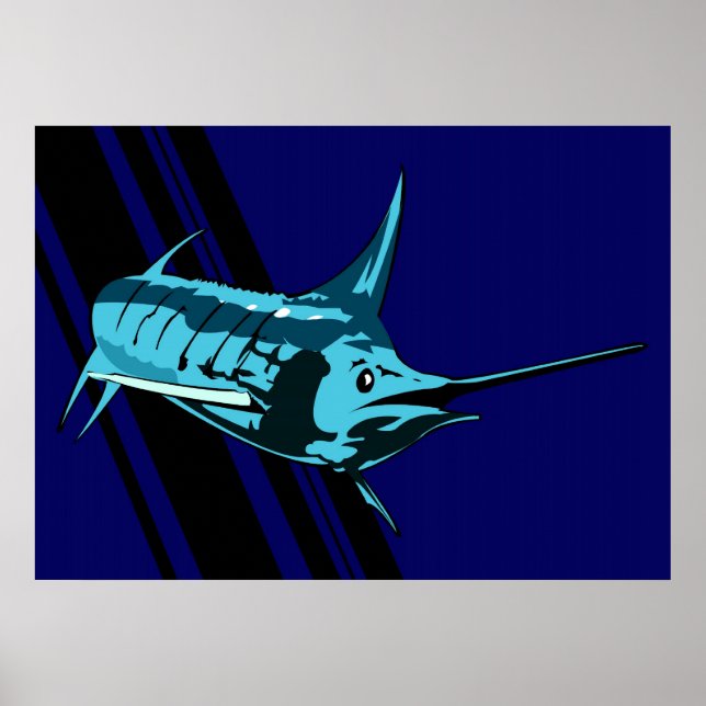 Poster Marlin dans l'ombre Illustration (Devant)