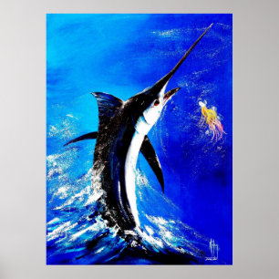 Poster Marlin noir "attaque de noir "