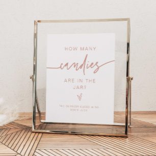 Poster MARLO Blush Pink Combien de bonbons Baby shower Je