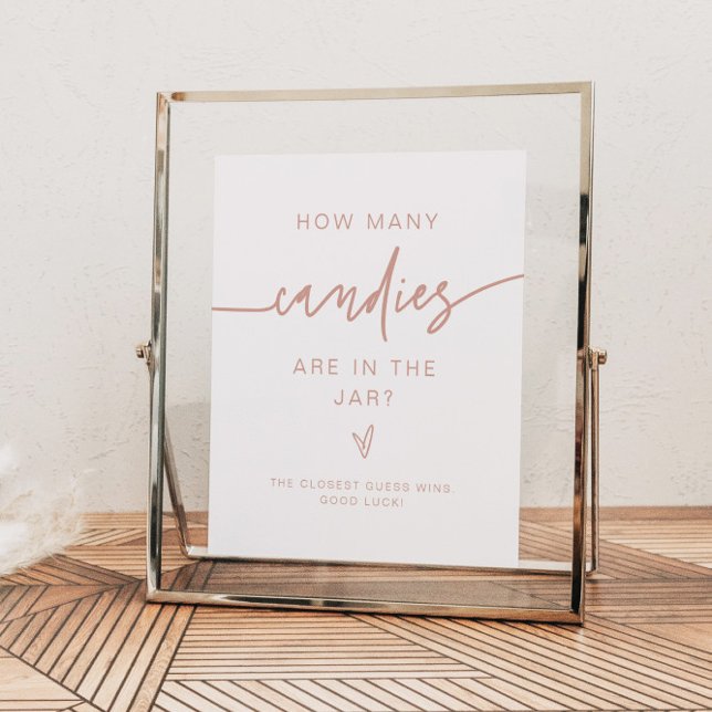 Poster MARLO Blush Pink Combien de bonbons Baby shower Je (Créateur téléchargé)