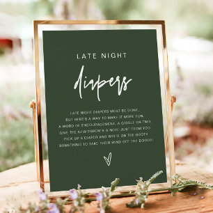 Poster MARLO Boho Forest Green Diapers Game de soirée 