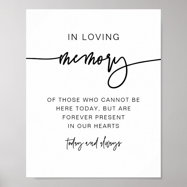 Poster MARLO Bold Contemporary In Love Memory Sign (Devant)
