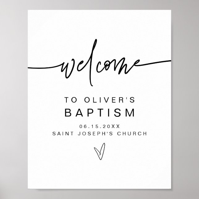 Poster MARLO Modern Bold Contemporary Baptism Welcome (Devant)