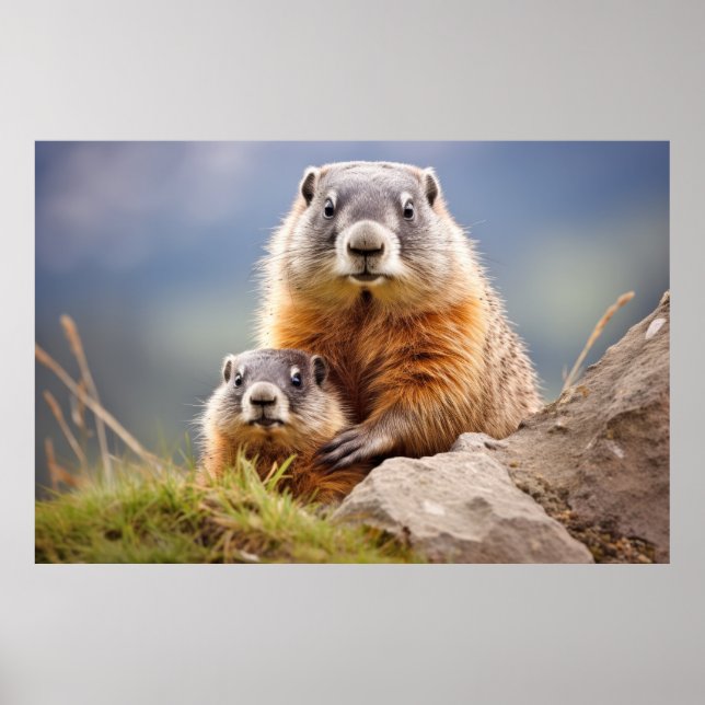 Poster Marmot Animal Wild Beauté Liberté Art sauvage (Devant)