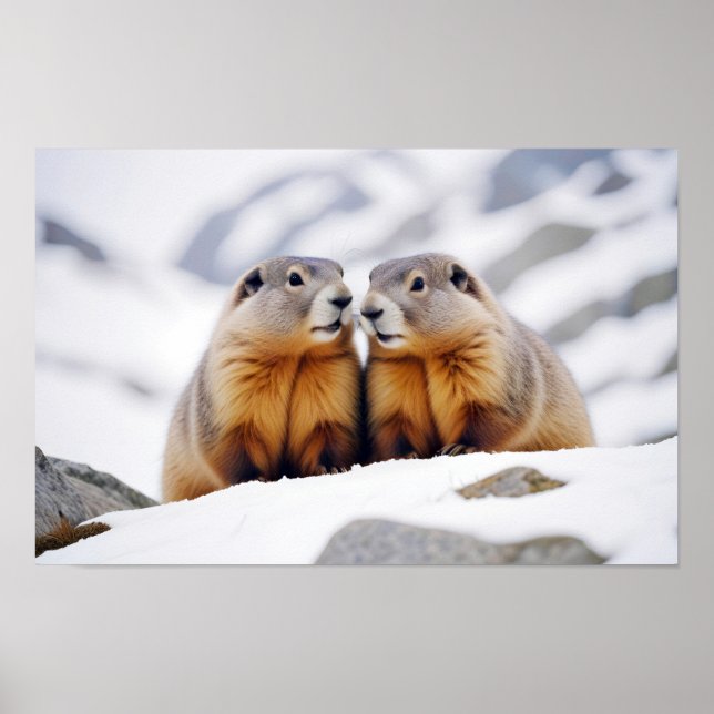 Poster Marmotte Animal Nature Faune Affection Soin (Devant)