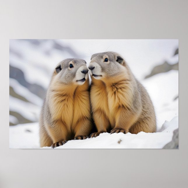 Poster Marmotte Animal Nature Faune Affection Soin (Devant)
