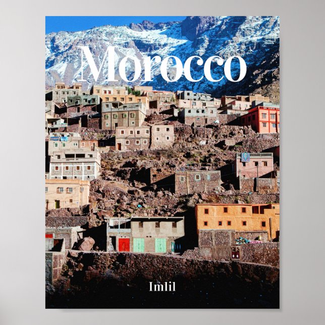 Poster Maroc | Imlil | Voyage au Maroc | Cadeaux marocain (Devant)