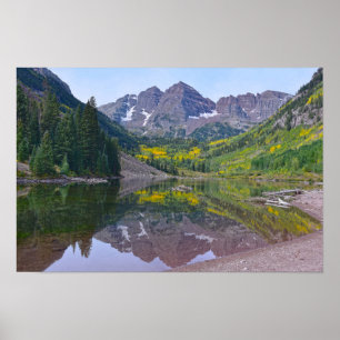 Poster Maroon Bells en automne, Colorado