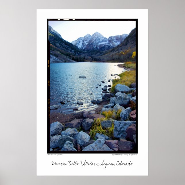 Poster Maroon Bells & Stream, Aspen, Colorado (Devant)