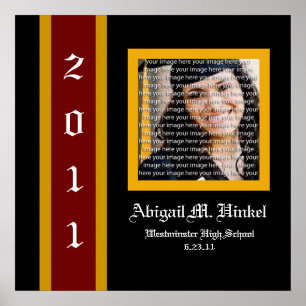 Poster Maroon & Gold School Graduation Art Mur encadré