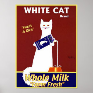 Poster Marque blanche pour chats Lait entier