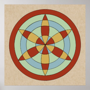 Poster Marque de sortie Suffolk Hexafoil (Daisy Wheel)