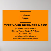 Marque d'entreprise sur l'affiche rectangle orange