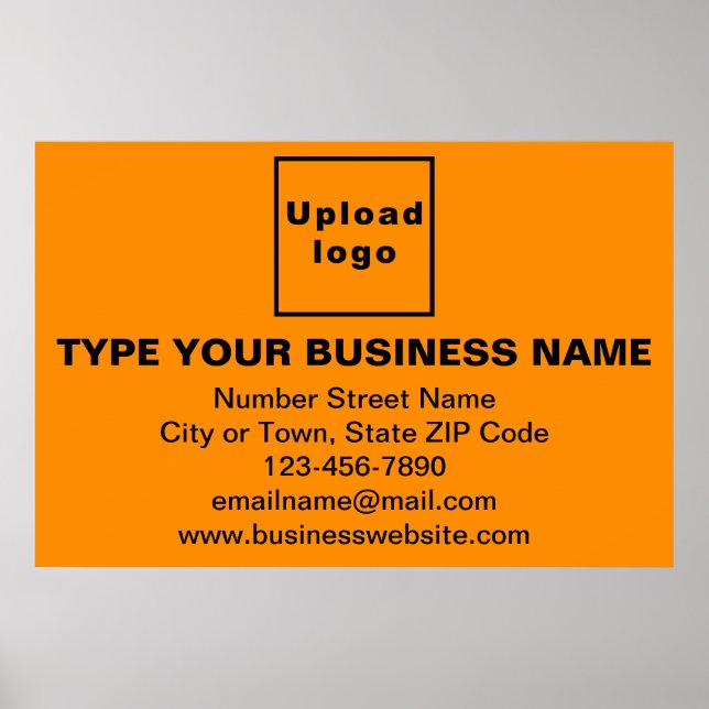 Poster Marque d'entreprise sur l'affiche rectangle orange (Devant)