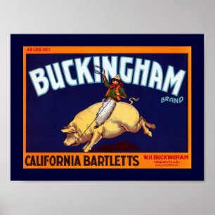 Poster Marque la Californie Bartletts de Buckingham