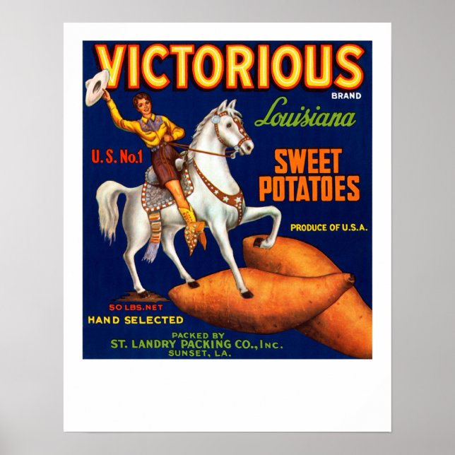 Poster Marque victorieuse Louisiane pommes de terre sucré (Devant)