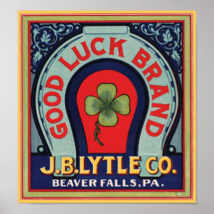 Poster Marque vintage de bonne chance J. Bl Lytle Co. Cra