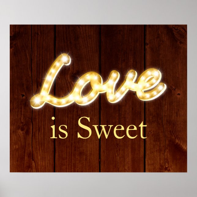 Poster Marquee Lights Love is Sweet - barque (Devant)