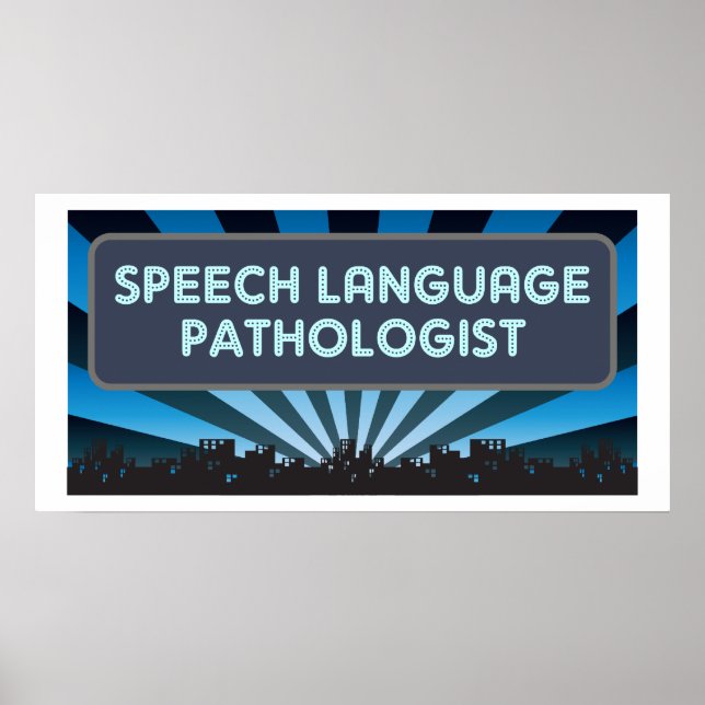 Poster Marquee Pathologiste de la langue de la parole (Devant)