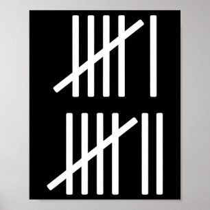Poster Marques de pointage minimaliste Compter 67 Mème Ar