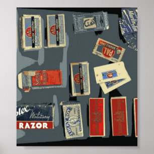 Poster Marques vintages de lames en Razor