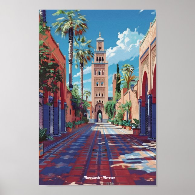 Poster Marrakech Maroc Travel (Devant)